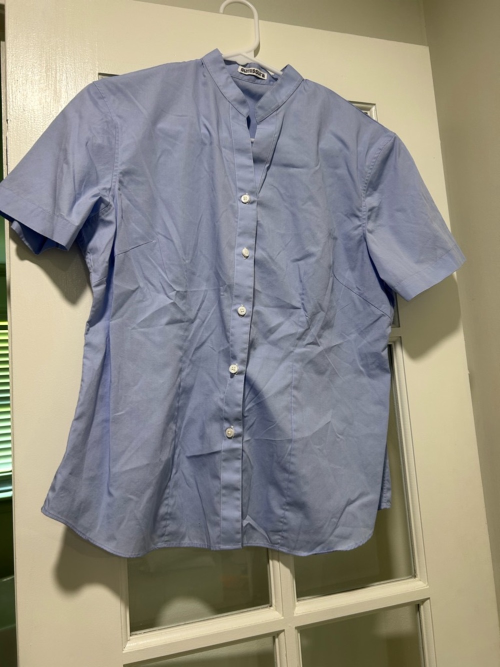 **FREE** Short-Sleeve Light Blue Button Up Shirt